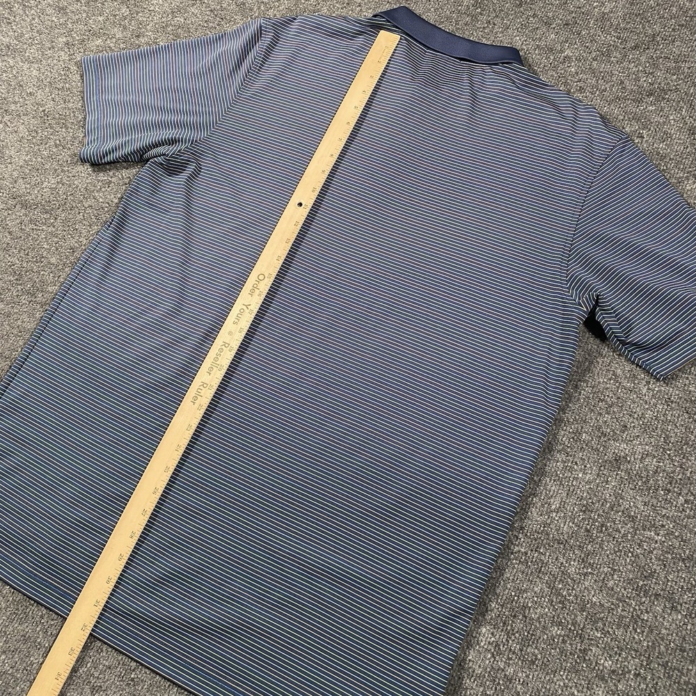 Peter Millar Summer Comfort Golf Polo Shirt Mens Large Striped Grand Cypress - Picture 7 of 8